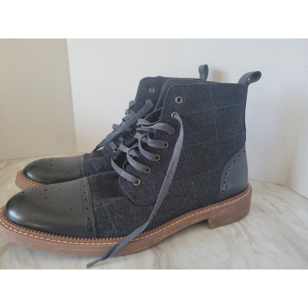 LA MILANO  Men's Andrew II B521130 Leather Boots in Navy Blue Size 12